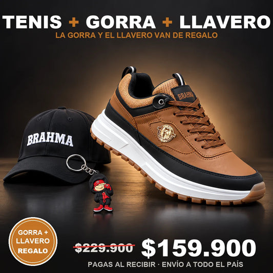 Tenis Brahma cómodos y resistentes + gorra y llavero de regalo