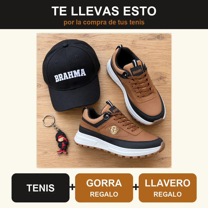 Tenis Brahma cómodos y resistentes + gorra y llavero de regalo