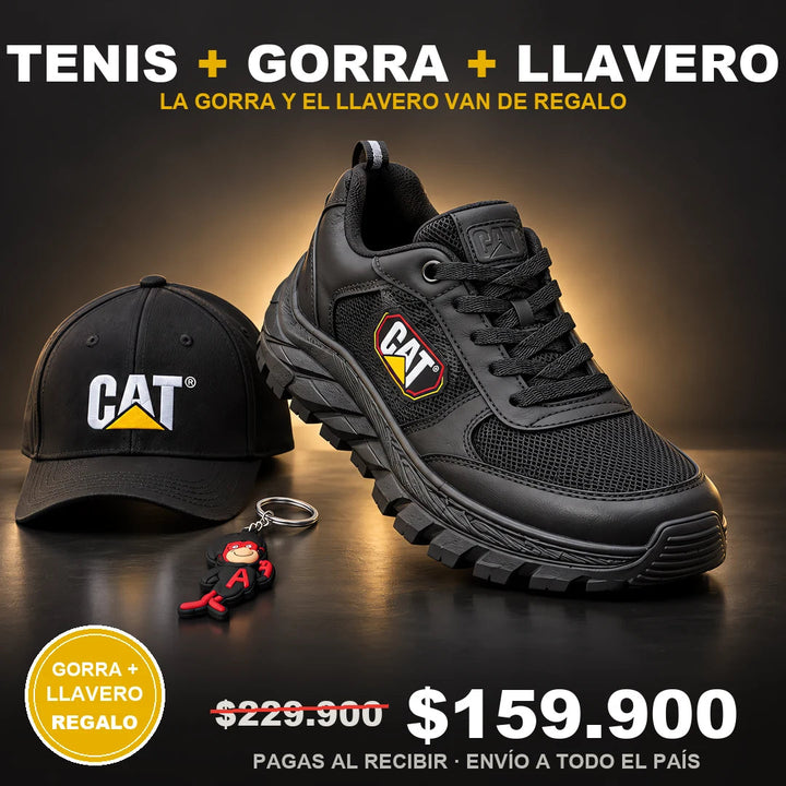 Tenis CAT Tractor cómodos y firmes + gorra y llavero de regalo
