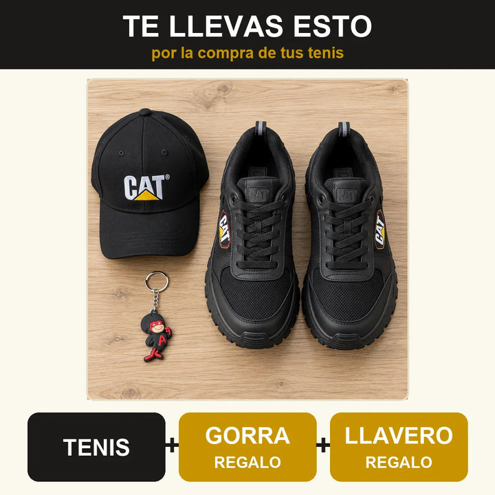 Tenis CAT Tractor cómodos y firmes + gorra y llavero de regalo