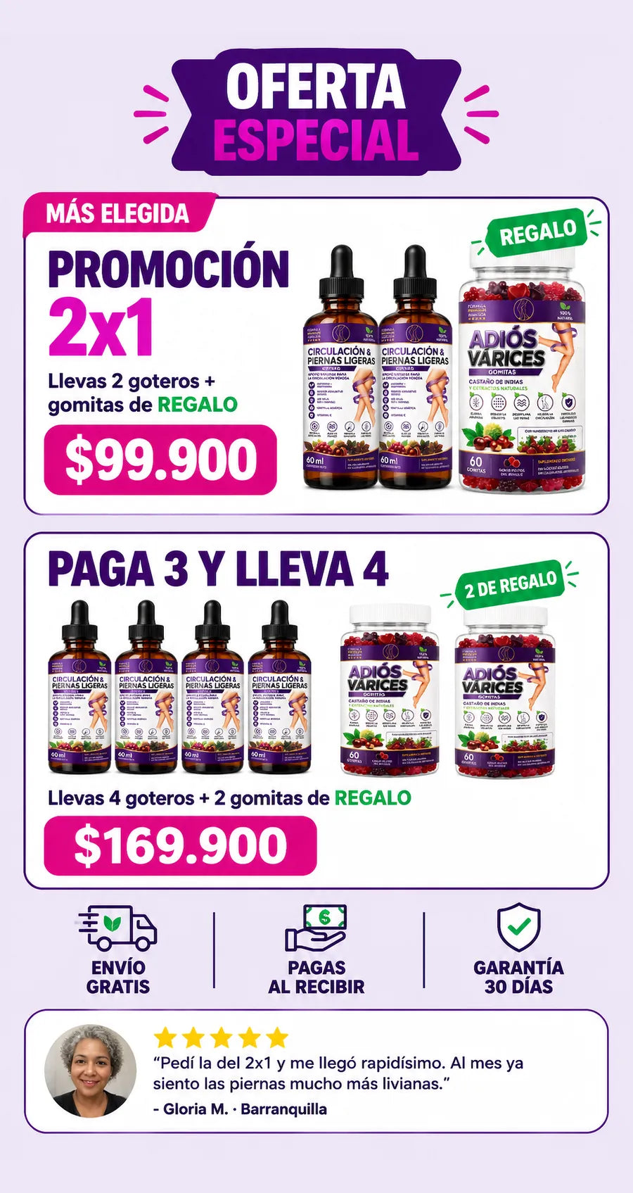 Promoción 2x1 con gomitas de regalo · Paga 3 y lleva 4