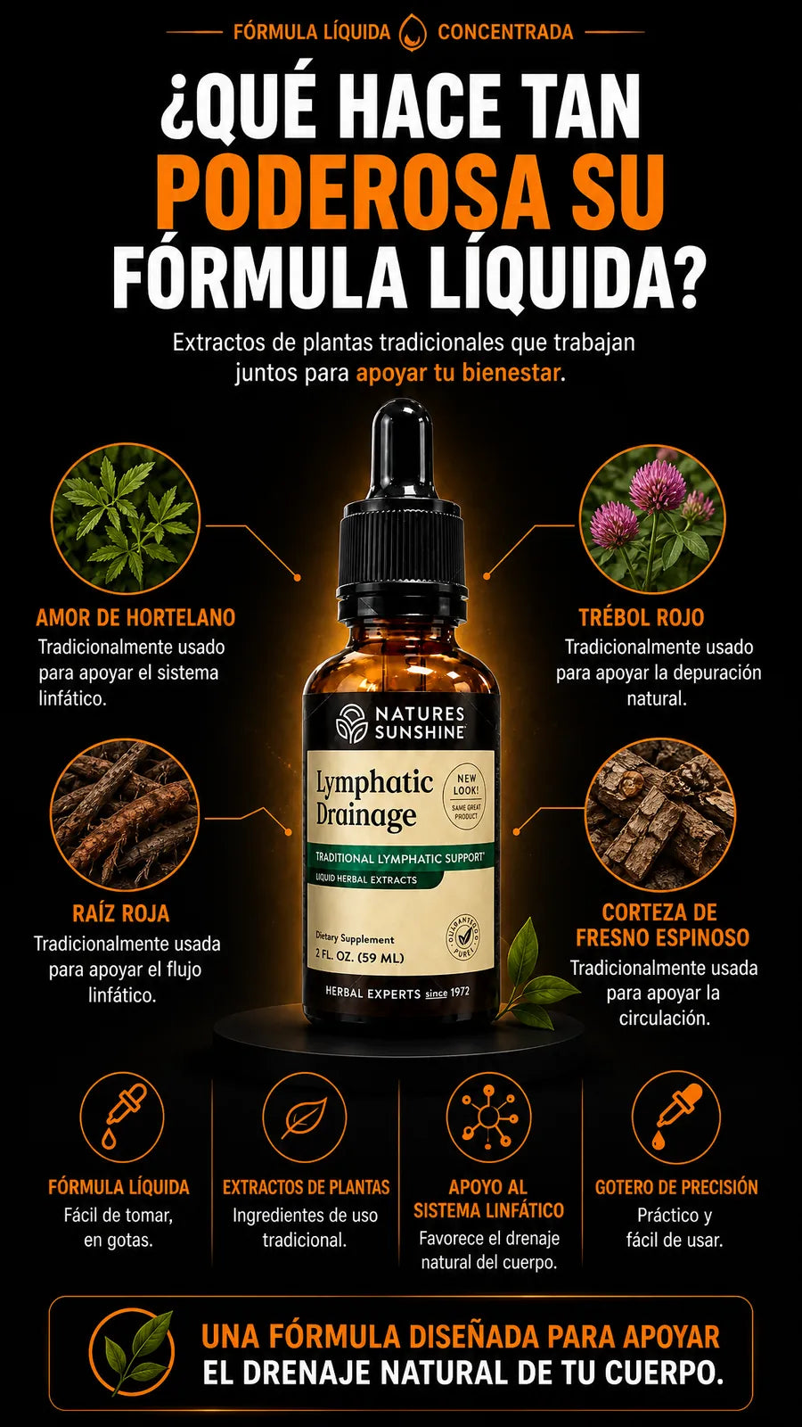 Su fórmula líquida de extractos de plantas